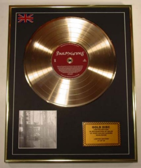 PAUL MCCARTNEY/LIMITED EDITION CD GOLD DISC/CHAOS AND CREATION IN THE BACKYARD